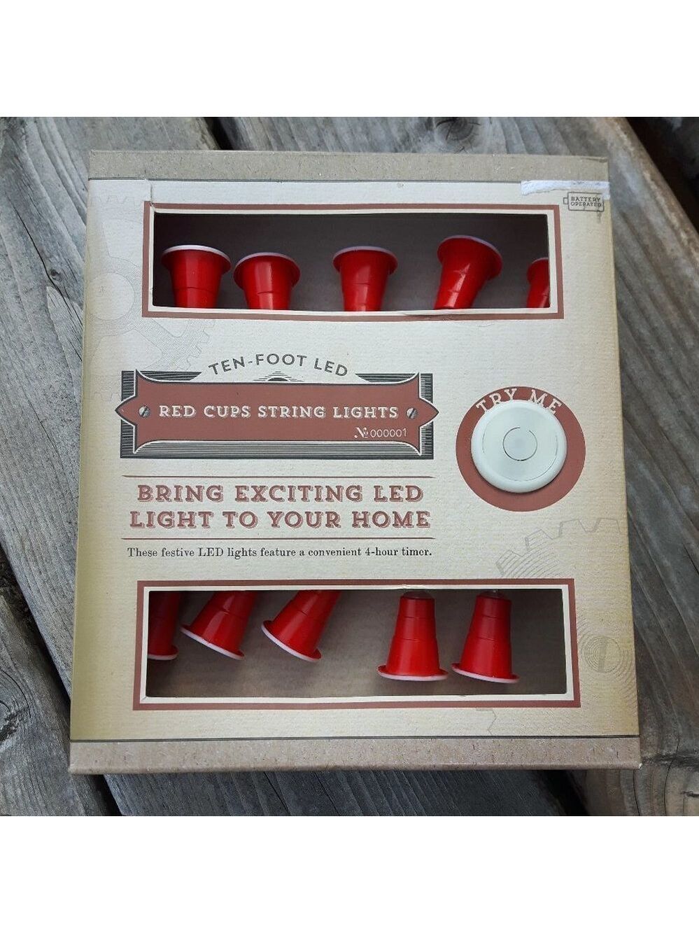 Red Solo Cup String Lights 10 foot LED NIP Works